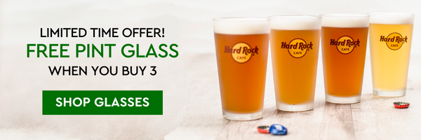 LIMITED TIME OFFER! FREE PINT GLASS WHEN YOU BUY THREE. SHOP GLASSES!